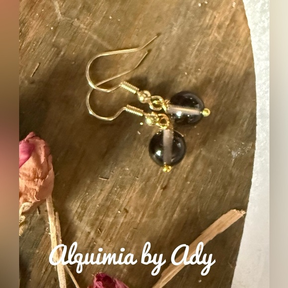 Alquimia Gold and Smokey Quartz Earrings - Picture 1 of 1